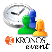 kronos event image, calendar, 3 nondescript figures, kronos logo